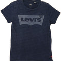 LEVI'S Womens Graphic T-Shirt Top UK 10 Small Navy Blue Vintage Levi's and Second-Hand Levi's from Messina Hembry 