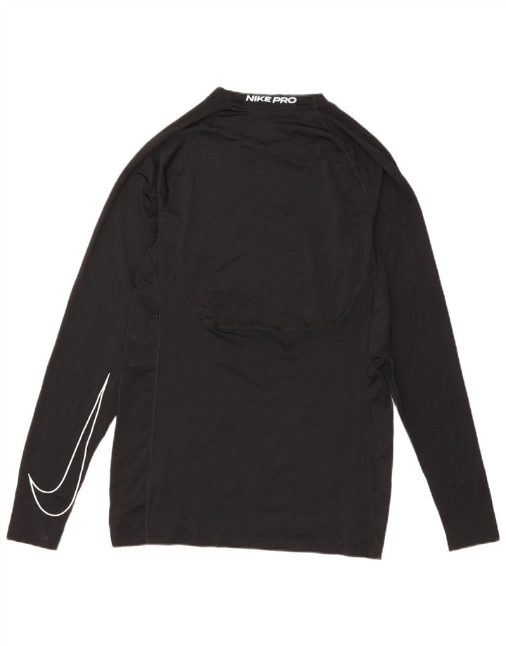 Nike Mens Dri Fit Slim felső, hosszú ujjú kis fekete poliészter
