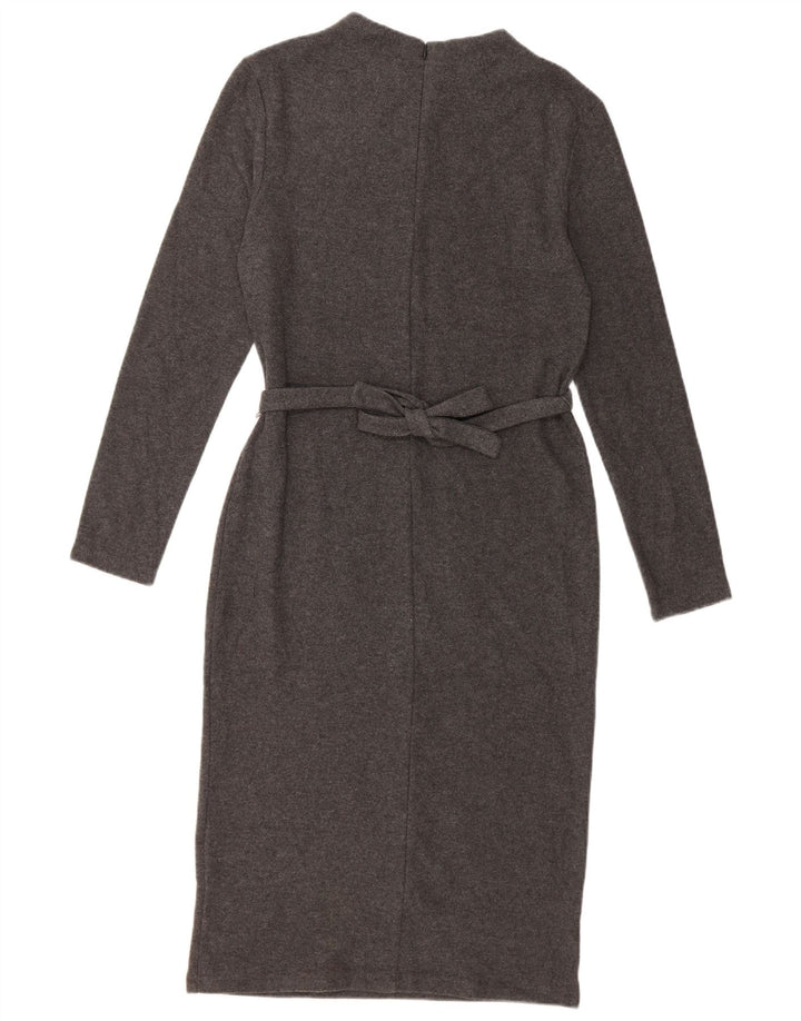 Marks & Spencer Womens Jumper Dress UK 10 Small Grey Cotton