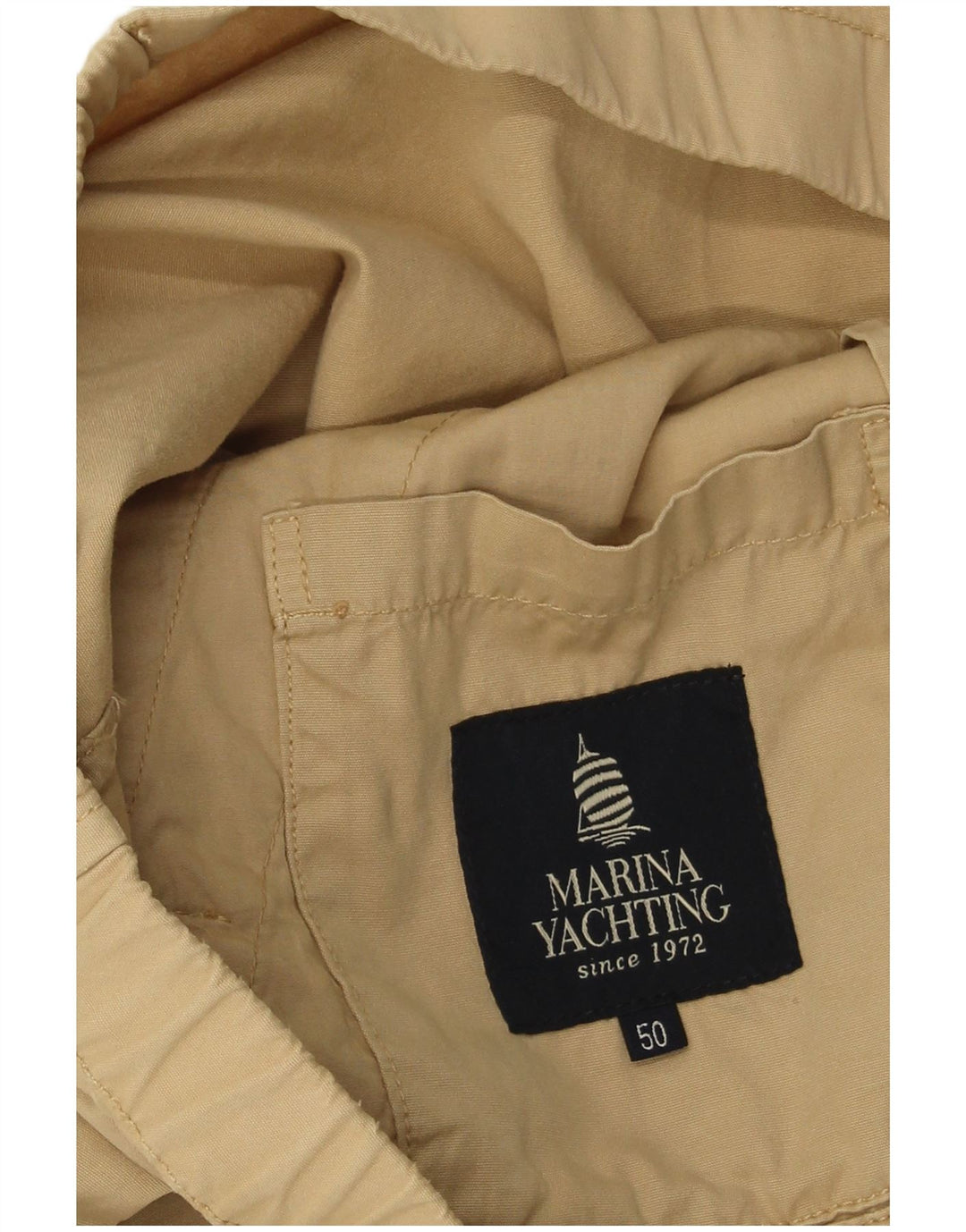Marina Yachting Mens Bomber Jacket IT 50 Large Beige Cotton
