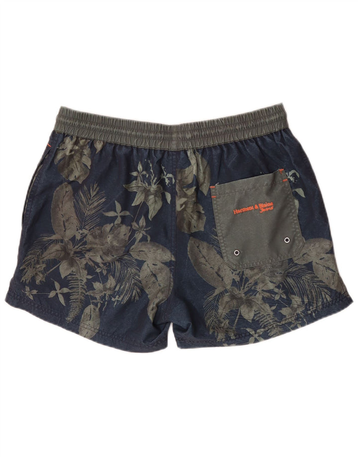 Harmont & Blaine Mens Graphic Swimming Shorts Medium Navy Blue Floral