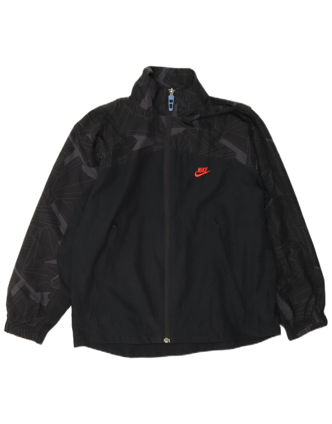 Nike Jungen-Trainingsanzug-Top-Jacke, 10–11 Jahre, mittelgroß, Marineblau, geometrisch