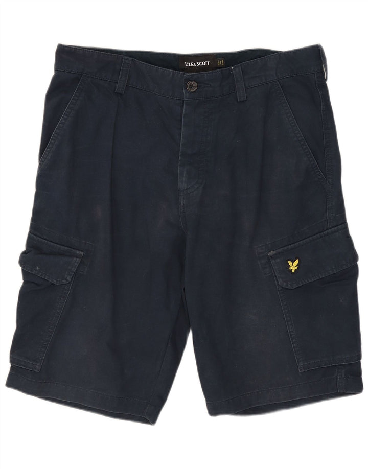 Męskie spodenki cargo Lyle & Scott W30 Średni granatowy, bawełniany