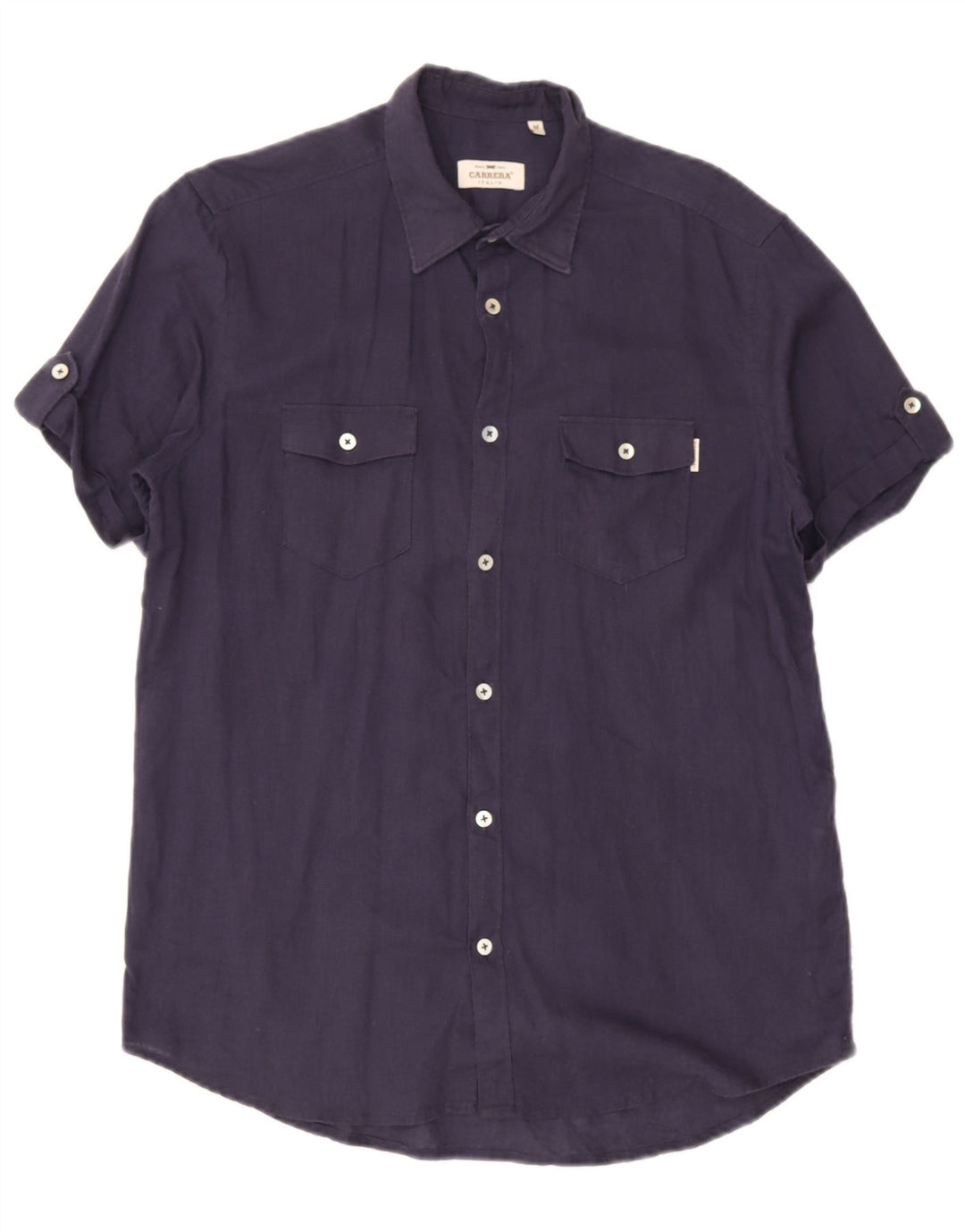 Camicia da uomo Carrera lino medio blu navy