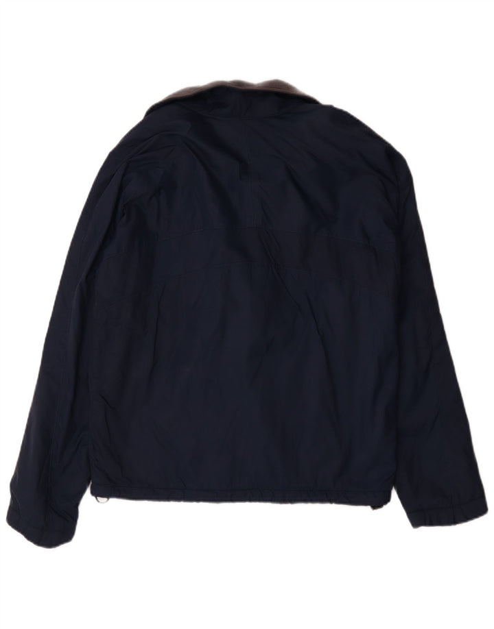 Jaqueta corta-vento masculina Reebok UK 36 pequena azul marinho poliamida