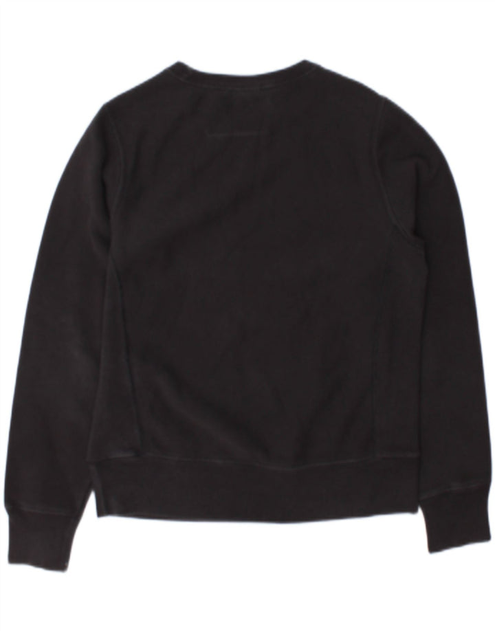 Champion Womens Graphic Oversized Sweatshirt Pullover UK 10 Small Schwarz