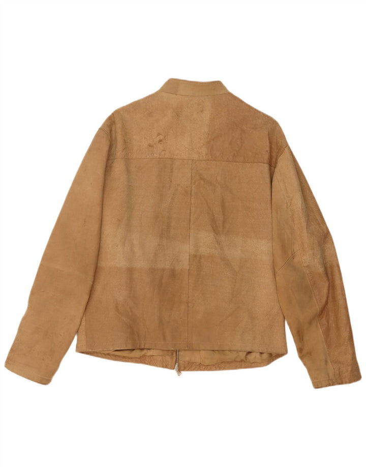 veste en daim homme vintage UK 40 grand cuir beige