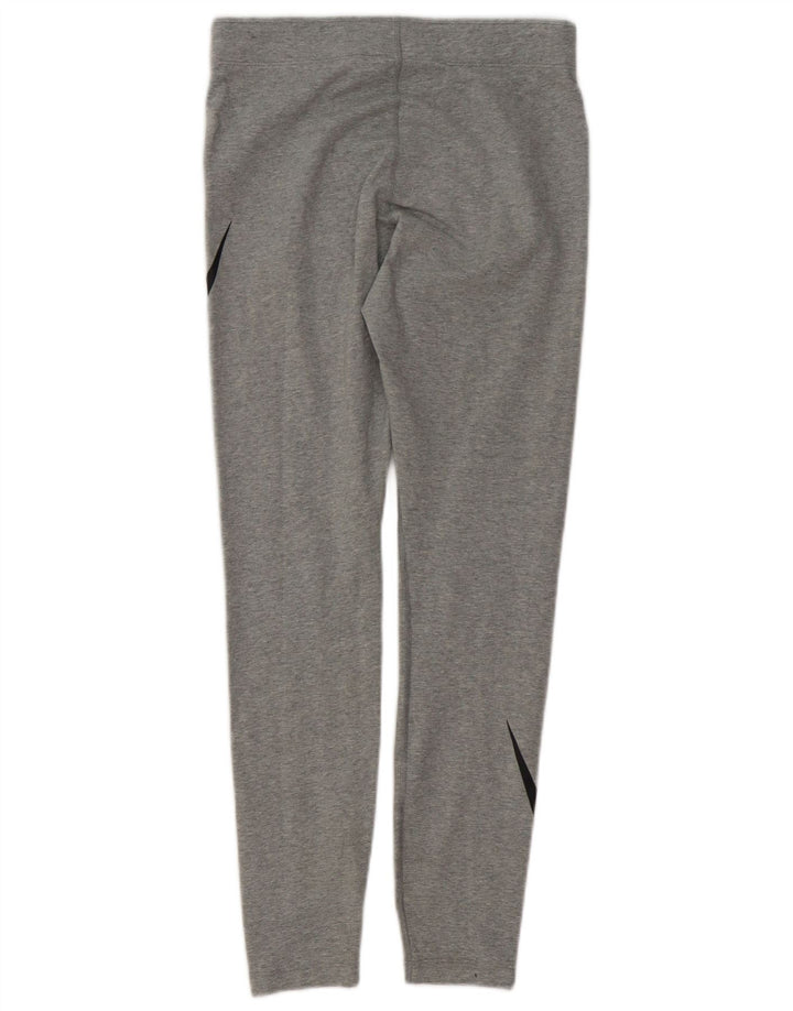 Nike Womens Leggings UK 14 Medium Grey Cotton Sports