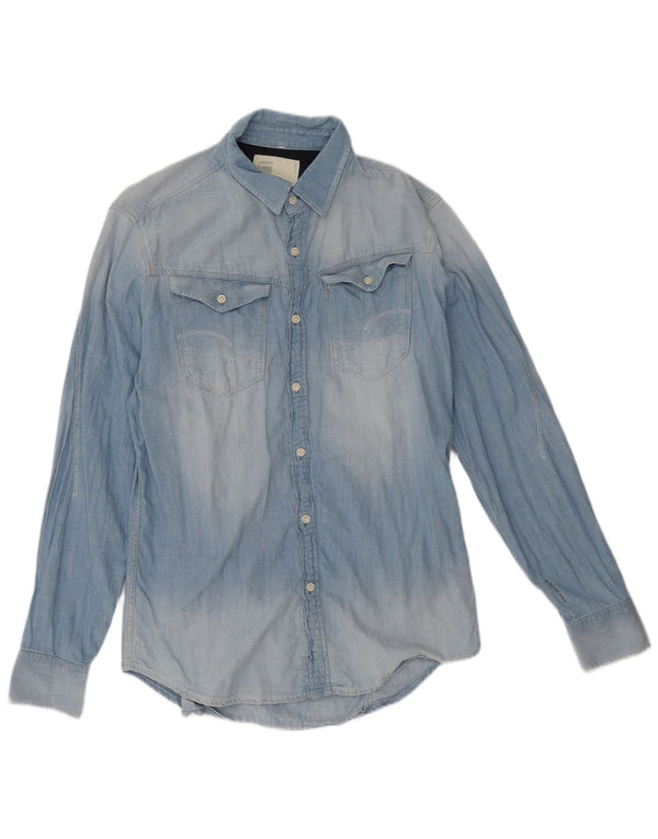 G-Star Hombre Camisa Vaquera De Algodón Azul Medio