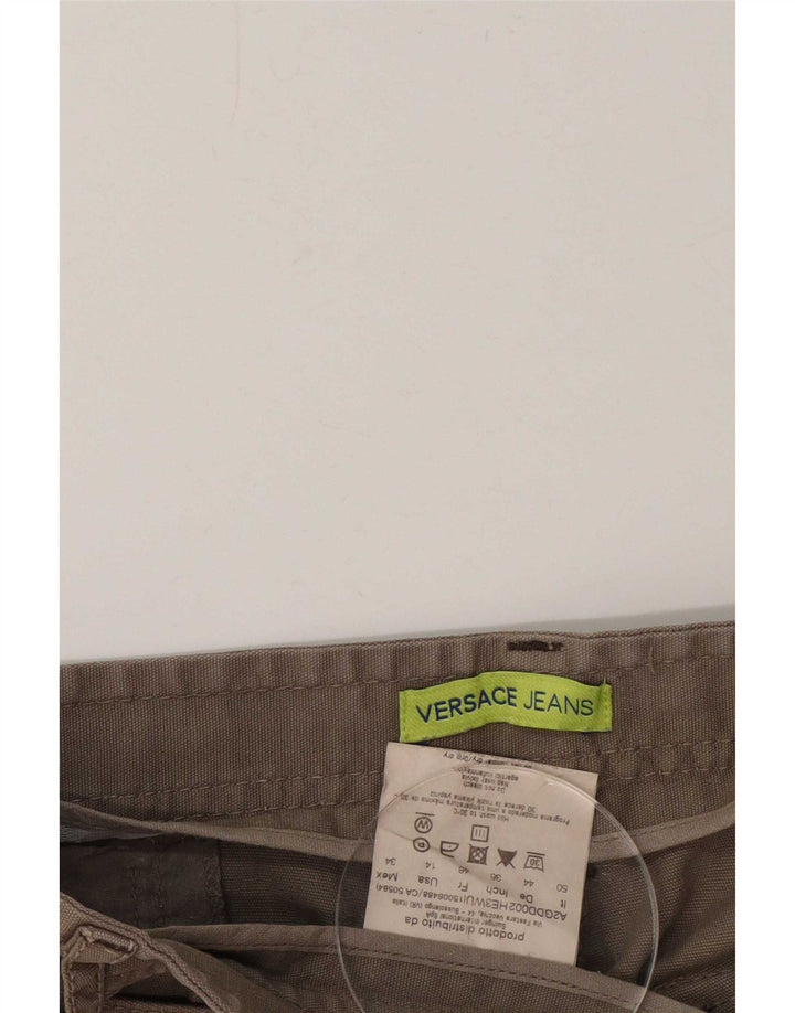 Versace Womens Straight Jeans W36 L34 Beige Cotton