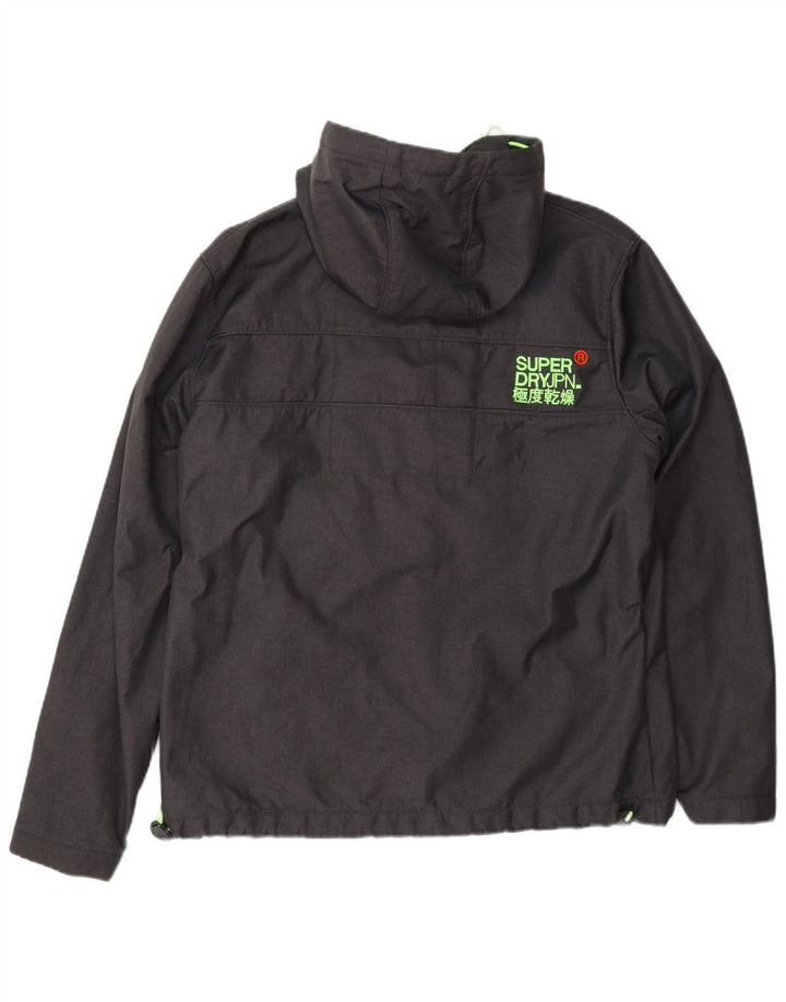 Superdry Herren Windtrekker Regenjacke mit Kapuze UK 44 2XL Grau Polyester
