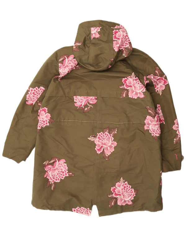 Impermeabile oversize con cappuccio da donna Joules UK 18 XL Poliestere floreale kaki