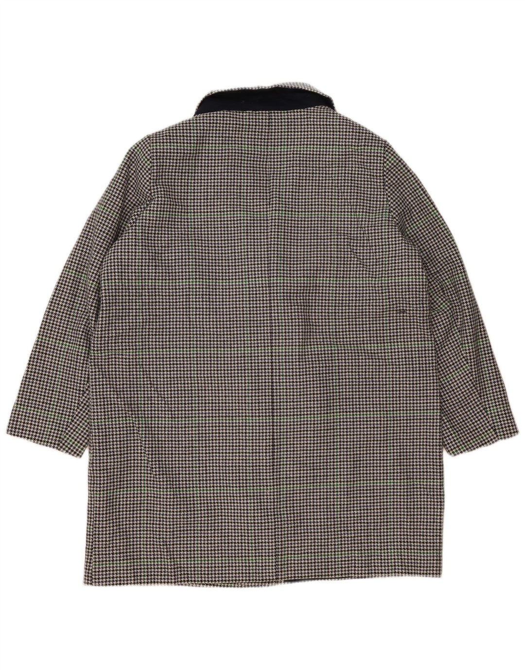 Marks & Spencer Womens Overcoat UK 22 3XL Navy Blue Houndstooth Polyester
