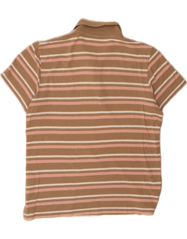 WRANGLER Mens Polo Shirt Large Brown Striped Cotton Vintage Wrangler and Second-Hand Wrangler from Messina Hembry 