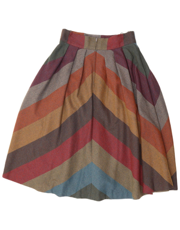 Gonna a trapezio da donna VINTAGE EU 40 media W30 a righe multicolori