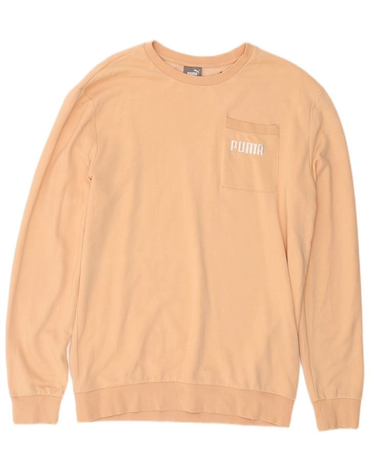 PUMA Oversized Sweatshirt Jumper UK 14 Medium Gul Bomuld