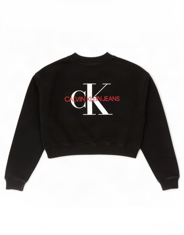 Damska bluza Calvin Klein Jeans Crop Graphic Jumper UK 10 Small Black