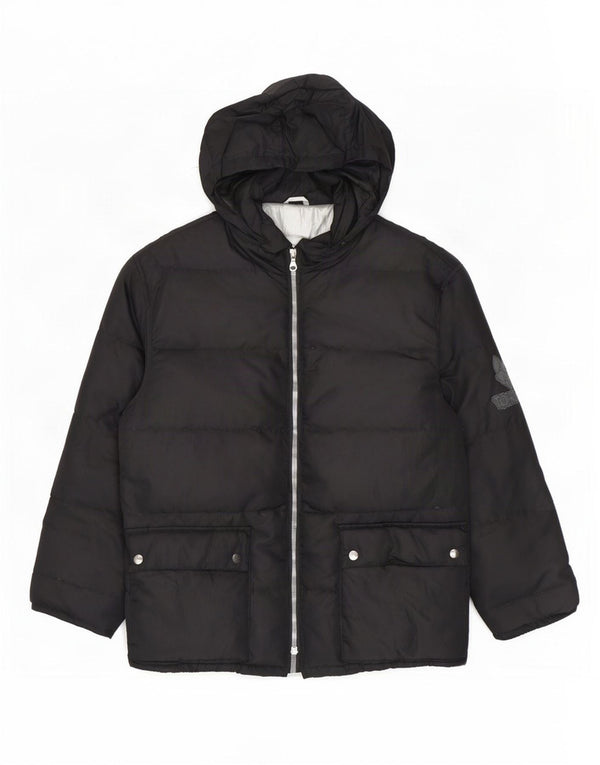 Iceberg Mens Hooded Padded Jacket IT 50 Large Black Polyamide