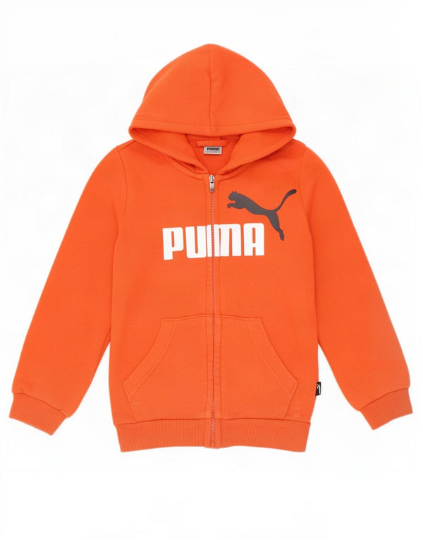 Свитер с капюшоном и молнией с графическим рисунком для мальчиков Puma, 3–4 года, оранжевый, хлопок