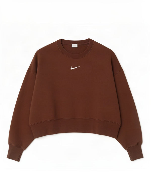 Felpa oversize da donna Nike UK 10 piccola in cotone marrone