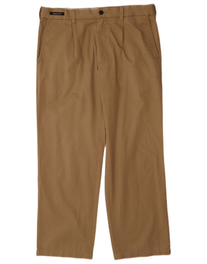 Marks & Spencer Mens Blue Harbour Regular Fit Chino Trousers W34 L29 Beige