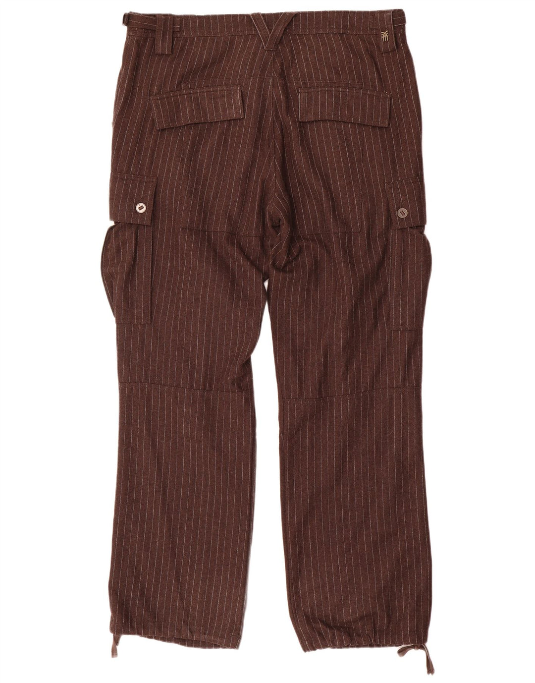 Fenchurch Straight Cargo bukser til mænd W36 L33 brun nålestribet polyester