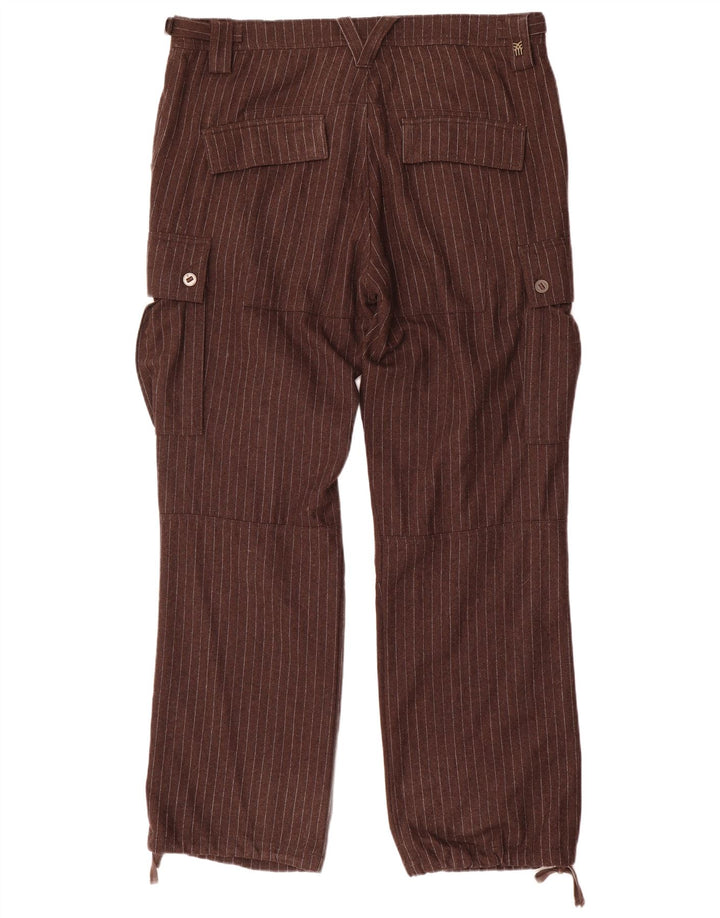 Fenchurch Straight Cargo bukser til mænd W36 L33 brun nålestribet polyester