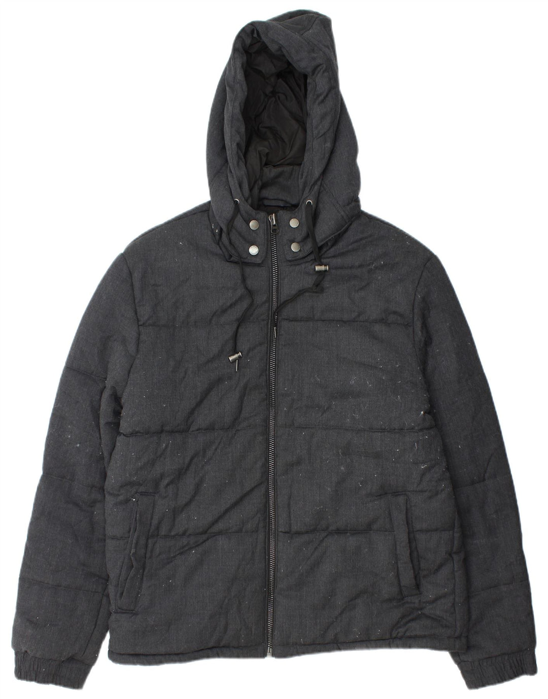Giacca imbottita con cappuccio da uomo French Connection UK 42 XL Lana nera