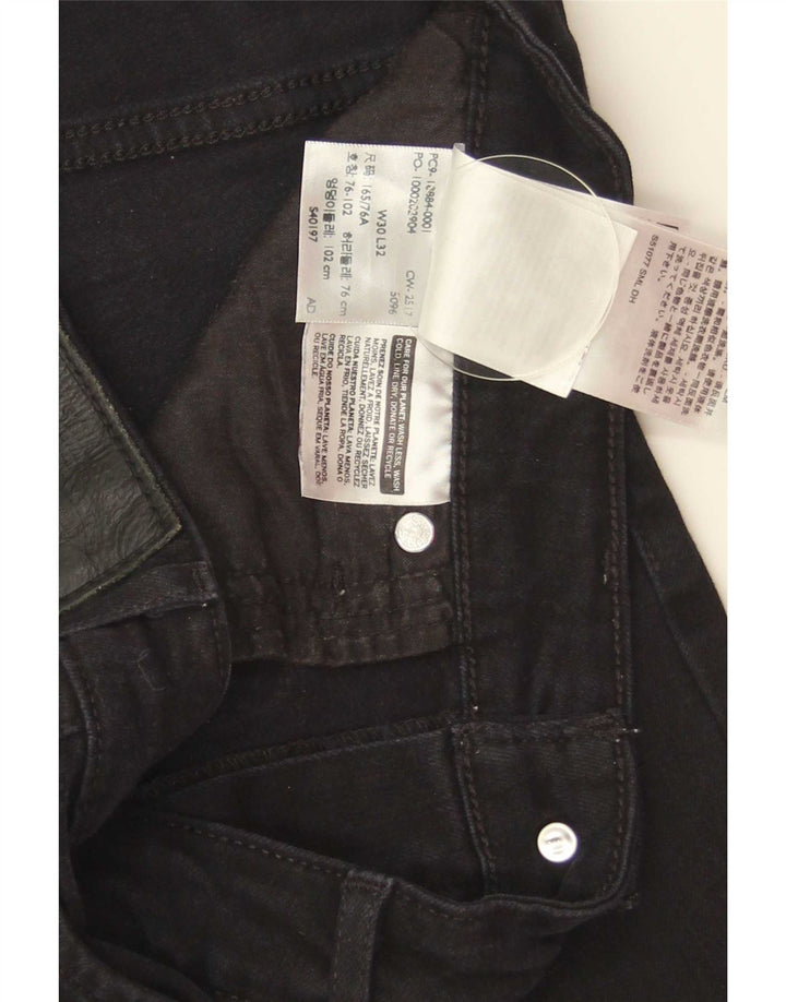 Levi's Womens 712 Slim Jeans W30 L32 Black Cotton