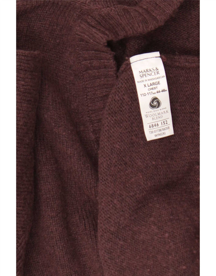 Marks & Spencer Herre V-hals sweater XL Bourgogne uld