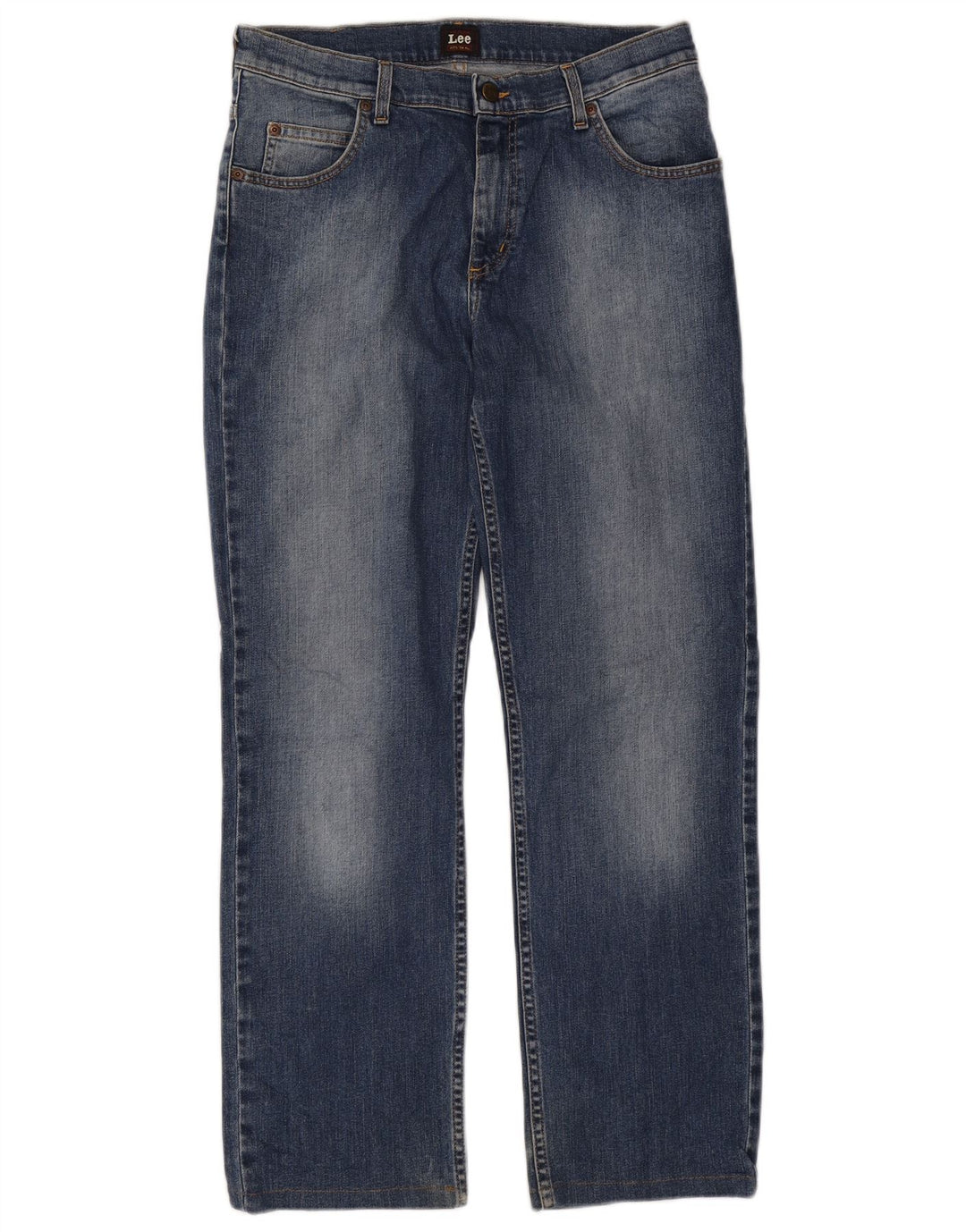 Lee Mens Brooklyn Straight Jeans W33 L29 Blue Cotton