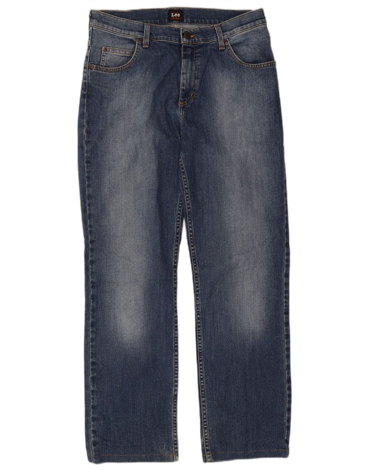 Lee Mens Brooklyn Straight Jeans W33 L29 Blue Cotton