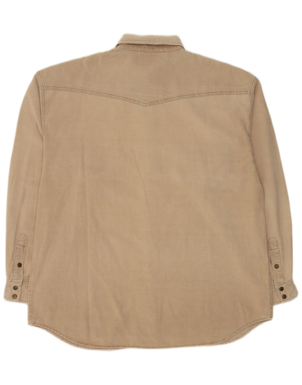 Wrangler Mens Corduroy Shirt 2XL Beige Cotton