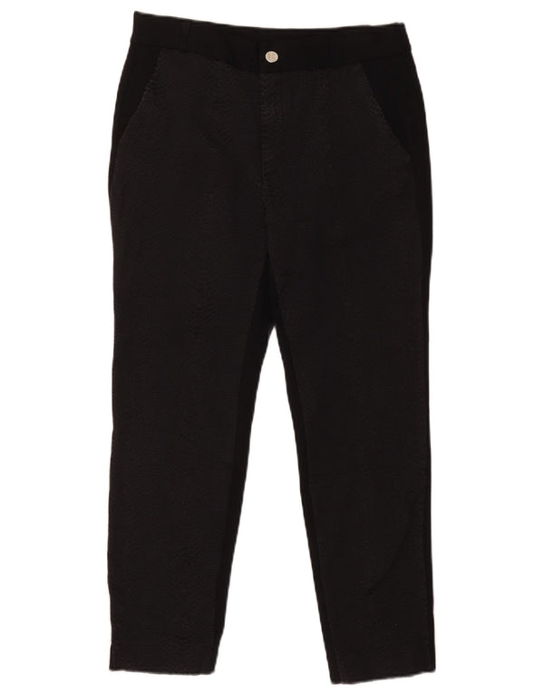 Zara Womens Cropped Trousers Medium W28 L25 Black Animal Print