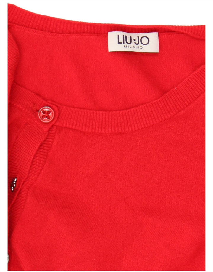 Liu Jo Dame Cardigan Sweater UK 8 Lille Rød