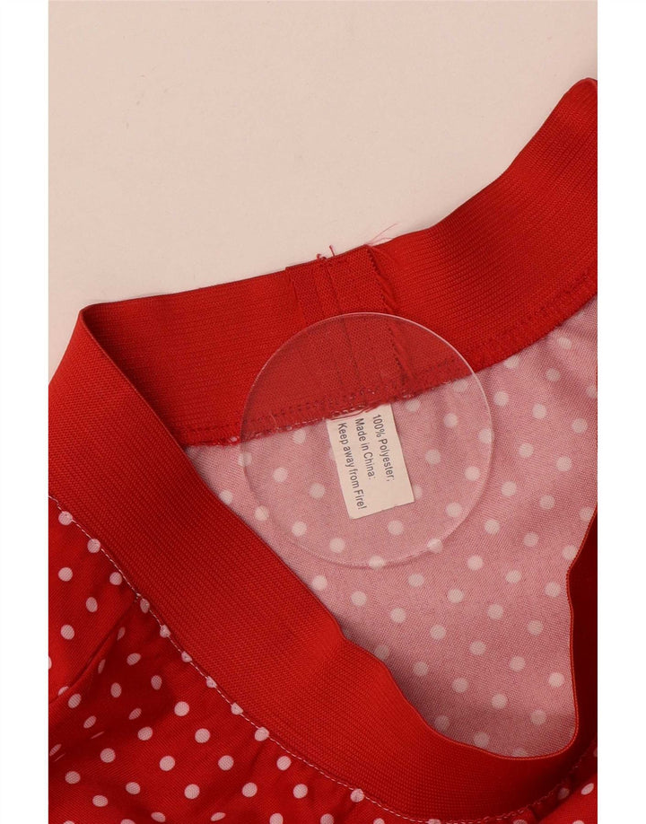 Vintage Womens A-Line Skirt Medium W28 Red Spotted Polyester
