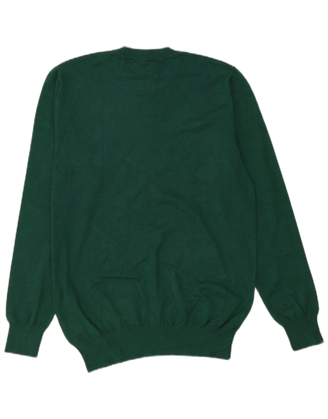 Vintage Mens Crew Neck Jumper Sweater Large Green Viscose