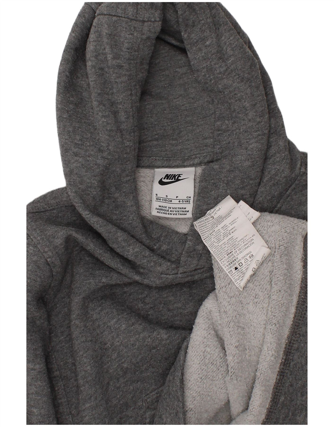 NIKE Boys Hoodie Jumper 4-5 Years Small  Grey Cotton