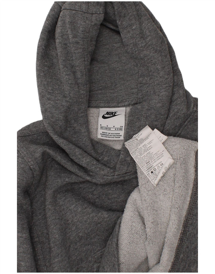 NIKE Boys Hoodie Jumper 4-5 Years Small  Grey Cotton