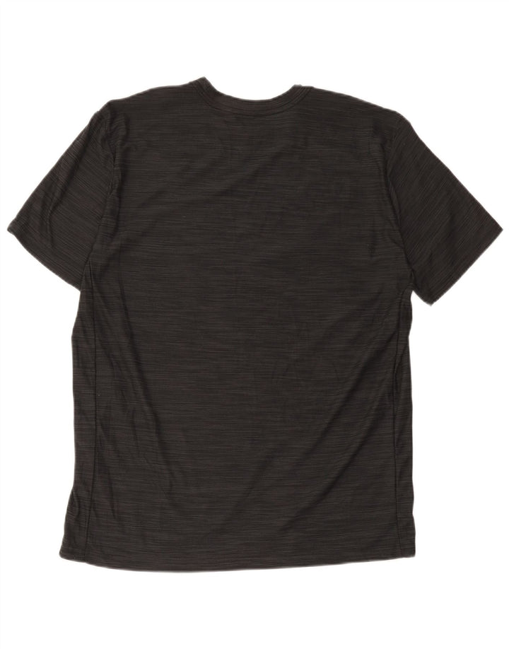 Nike Mens Dri Fit T-Shirt Top Large Black Striped Polyester