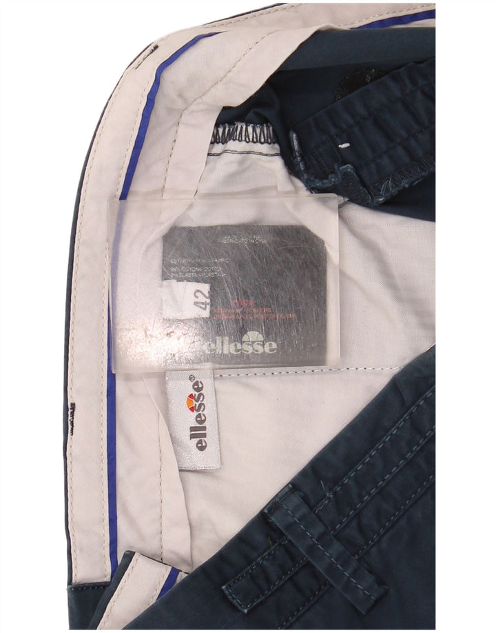 Ellesse Womens Chino Shorts IT 42 Medium W30  Navy Blue Cotton