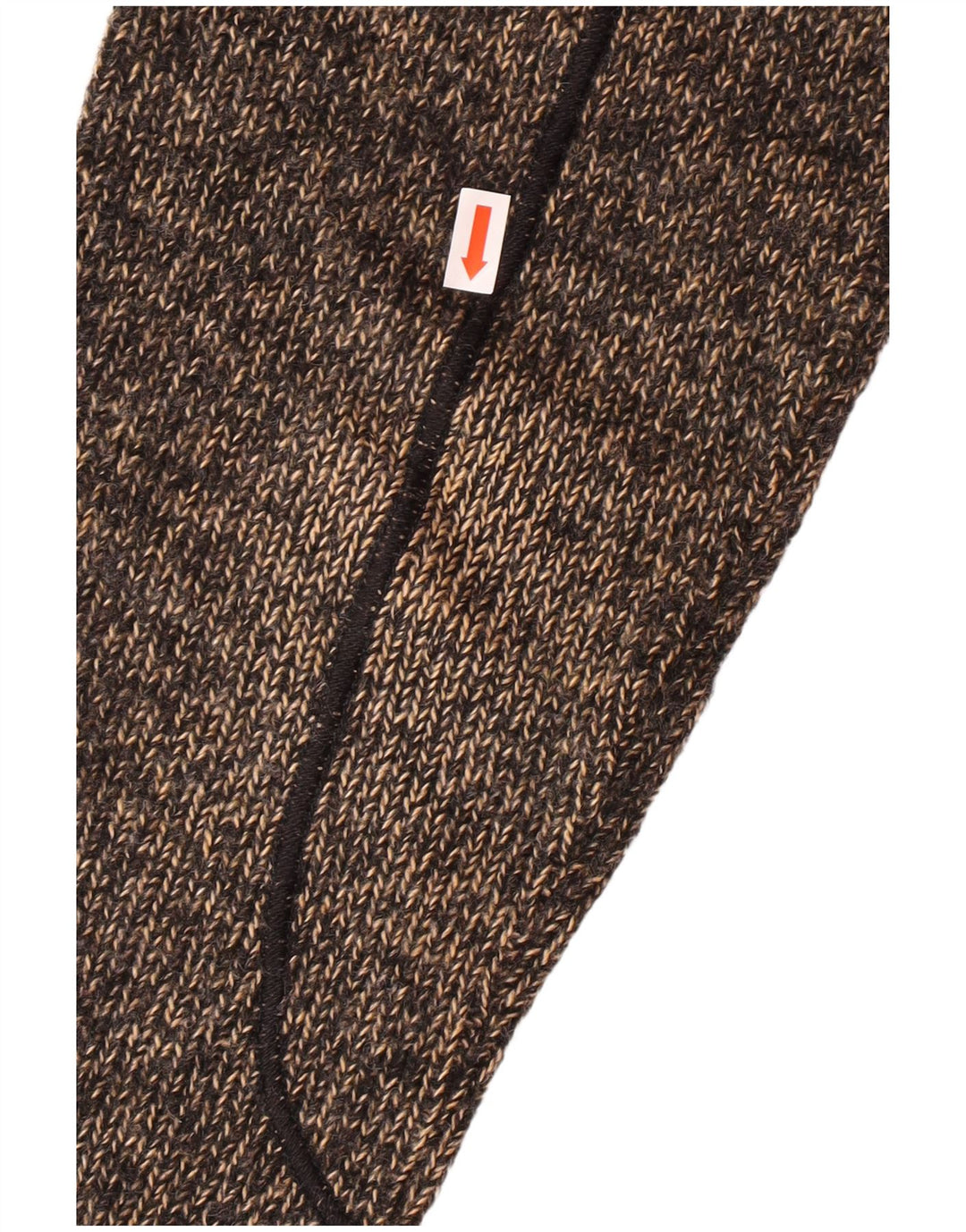 TRUSSARDI Mens Zip Neck Jumper Sweater Medium Brown Flecked Acrylic