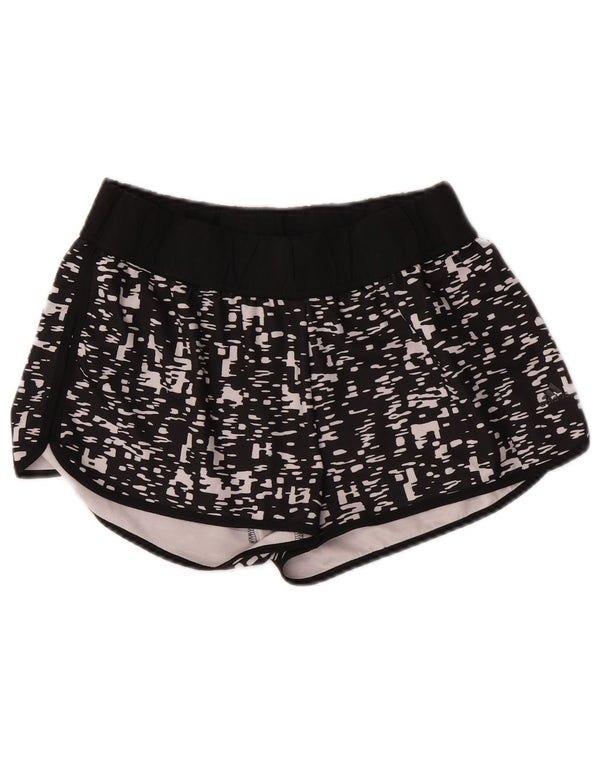 Adidas Womens Climalite Graphic Sports Shorts UK 16/18 Large Black Sports