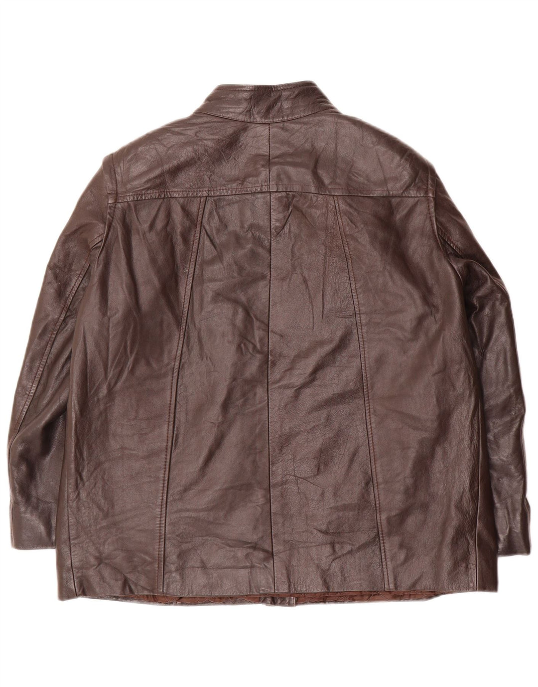 Vintage Womens Leather Jacket UK 18 XL Brown Leather