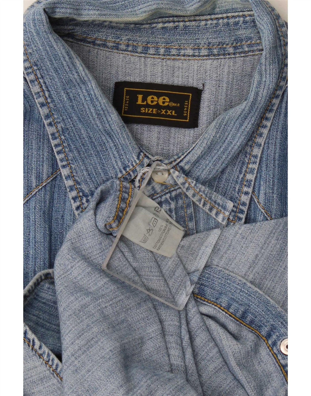 Camicia in denim da uomo Lee 2XL cotone blu