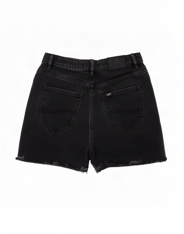 Lee Damen Mom High Rise Denim Shorts US 9 Medium W26 Schwarz