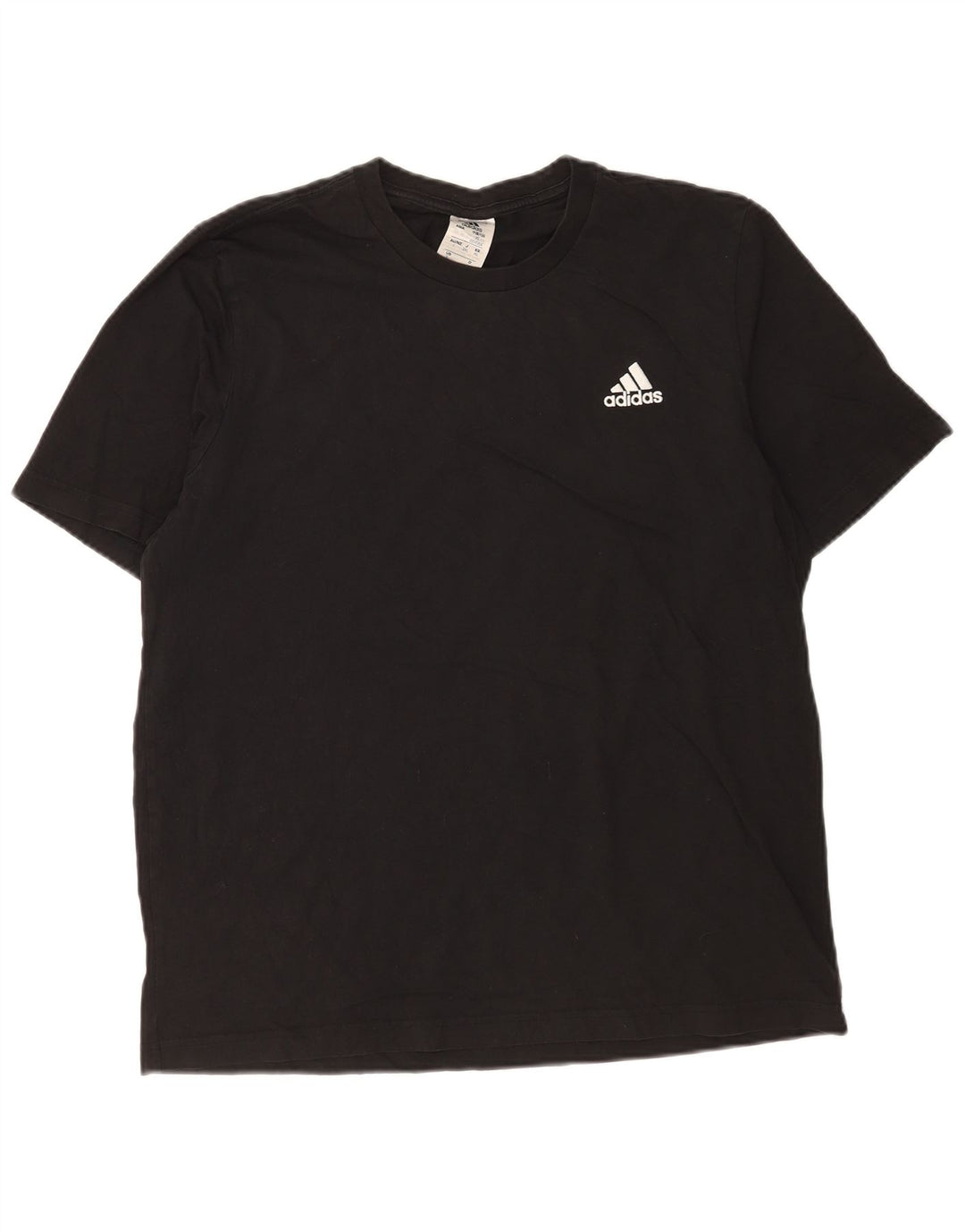 Adidas Mens T-Shirt Top Large Black Cotton