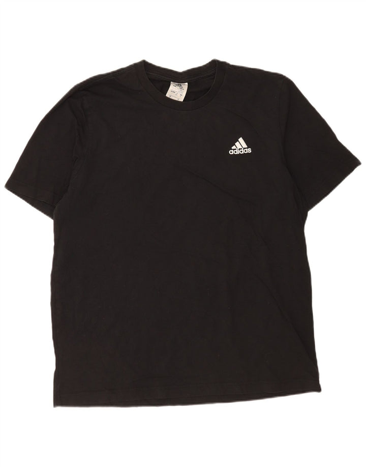 Adidas Mens T-Shirt Top Large Black Cotton