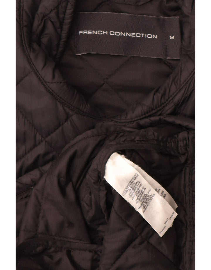 FRENCH CONNECTION Mens Quilted Jacket UK 38 Medium Black Polyamide