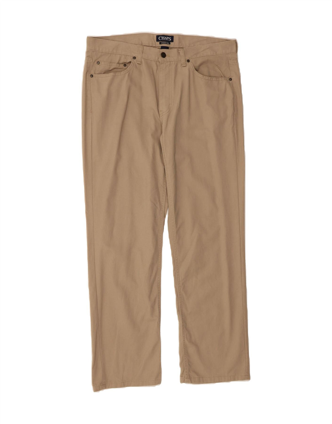 CHAPS Mens Straight Casual Trousers W34 L30 Beige Cotton Vintage Chaps and Second-Hand Chaps from Messina Hembry 